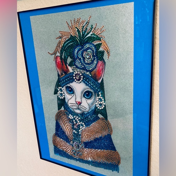 Finished Crystal Rhinestone Cat Goddess Diamond Painting - Picture 2 of 4